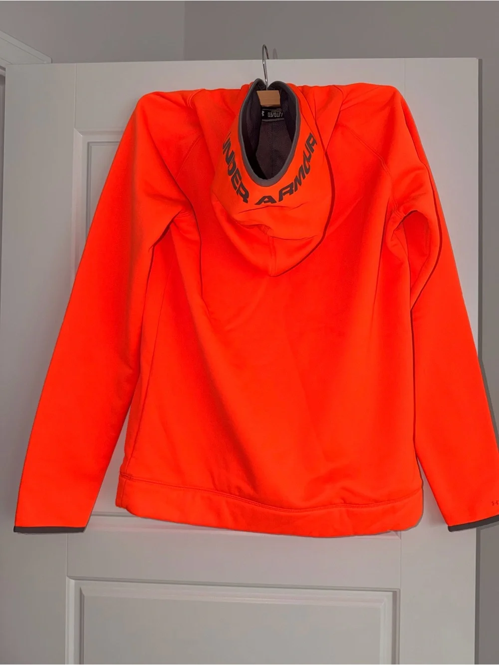 Under Armour Neon Orange Hoodie with Black Logo
